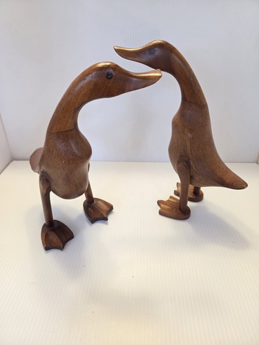 Wood carved indian runner duck - carved,