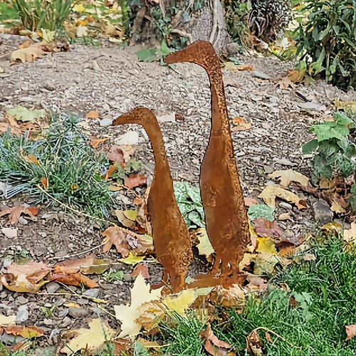 Pair rusty metal - pair, of